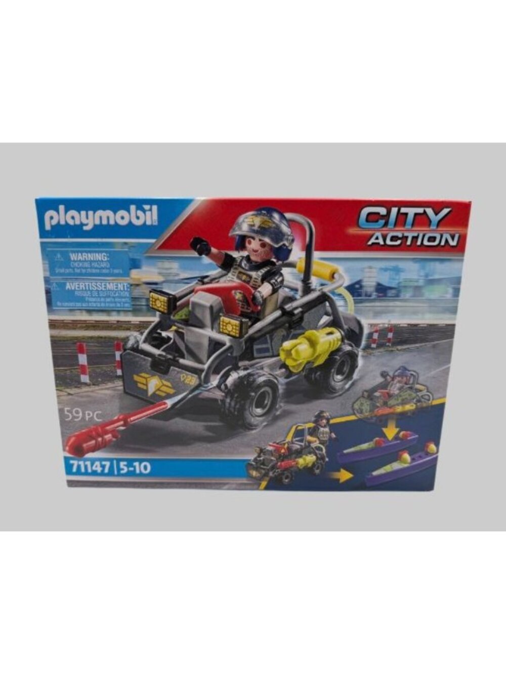 NIB Playmobil City Action 71147 Tactical Buggy Watercraft 59 Pieces